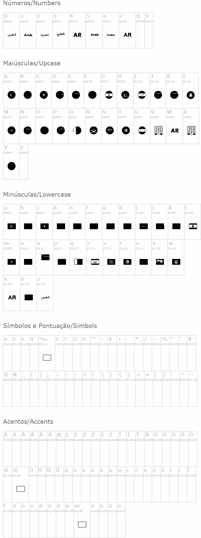 Font Arabic Flags